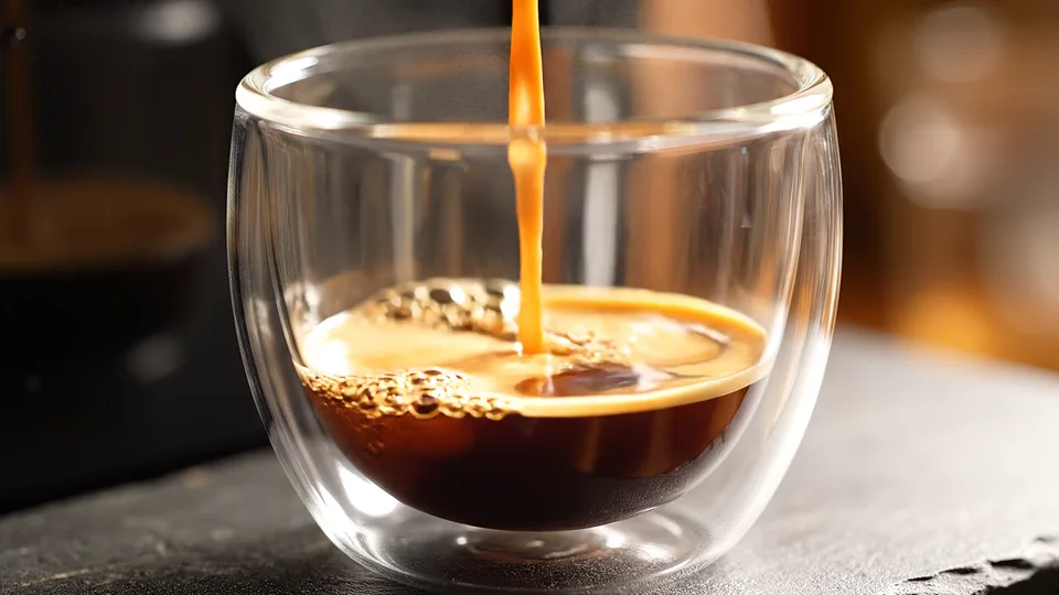 Espresso dökümü yavaş çekim promptu için örnek görsel çıktı Espresso dökümü yavaş çekim promptu için örnek görsel çıktı