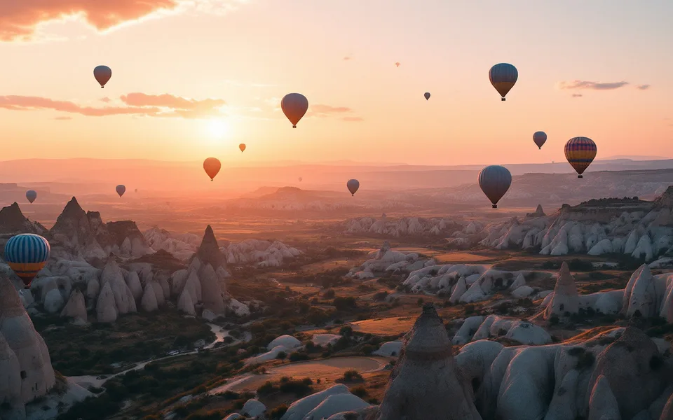 Kapadokya’da gün doğumu balonları promptu için örnek görsel çıktı