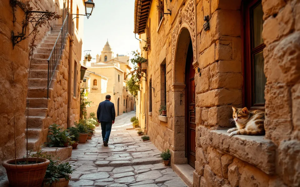 Mardin taş sokağında akşam ışığı promptu için örnek görsel çıktı